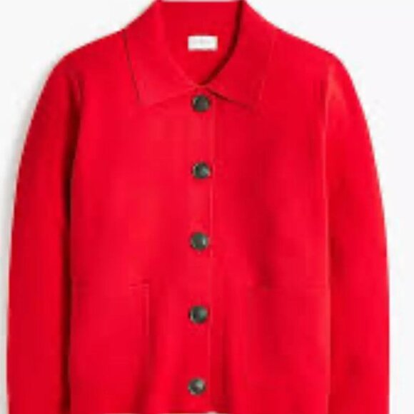 J. Crew Factory Red Cardigan Sweater - Picture 2 of 12